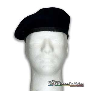 Basco FAV Bilbao Nero, 100% lana, mod spagnolo, cinturino gros grain