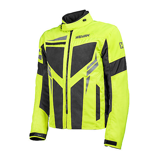 Giacca Moto In Tessuto Traforata Hevik IKARO Nero Giallo Fluo - immagine 2