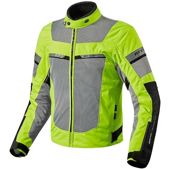 Giubbotto Moto traforato in Tessuto Rev'it TORNADO 2 HV Nero Giallo Fluo