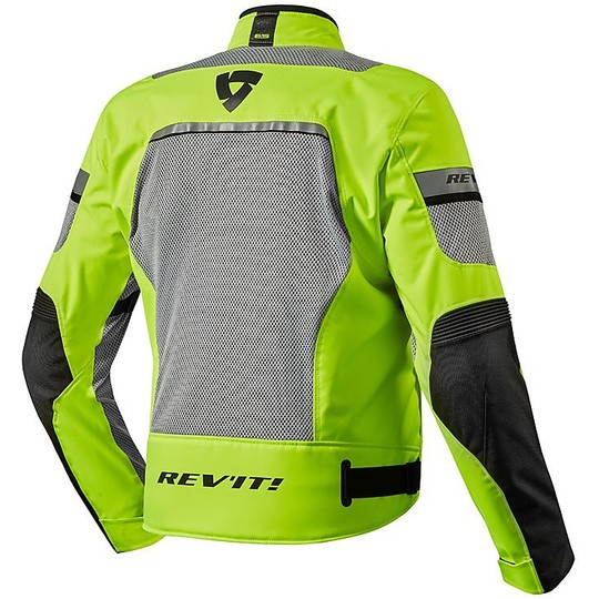 Giubbotto Moto traforato in Tessuto Rev'it TORNADO 2 HV Nero Giallo Fluo - immagine 3