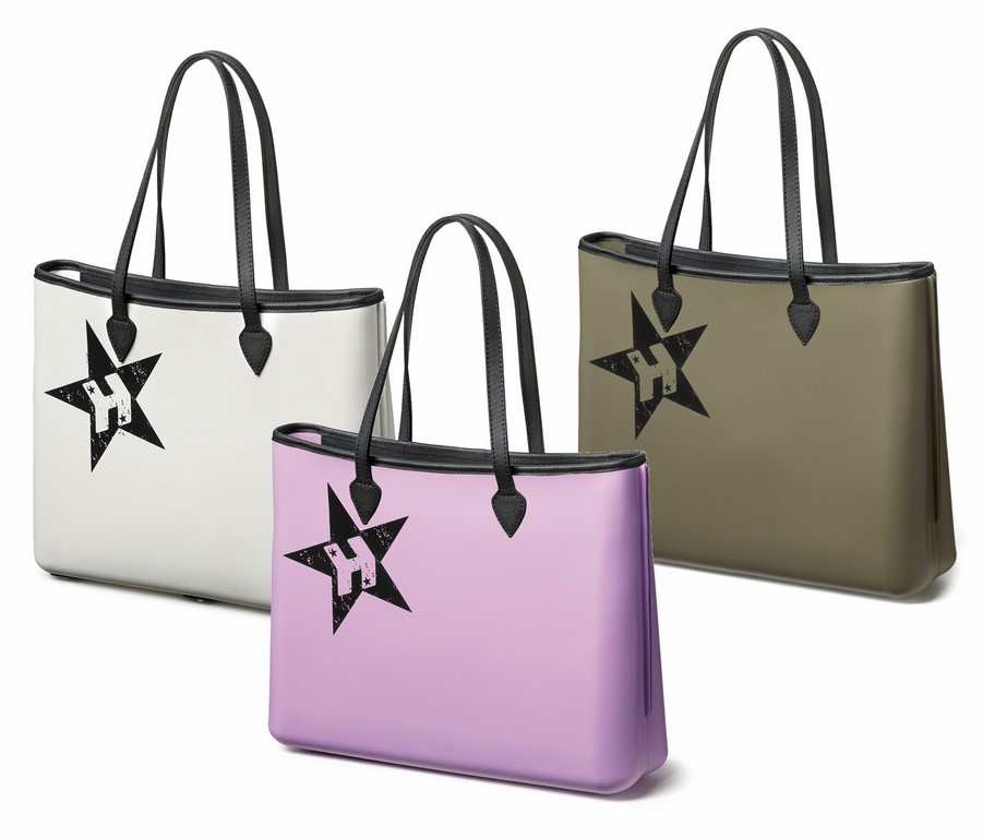 Borsa Donna HB100V Verde con Stampa Nera Hevik