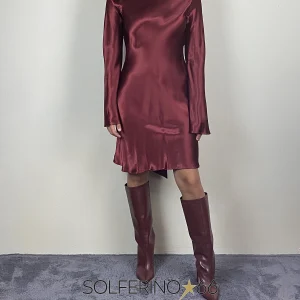 KONTATTO ABITO CORTO SCIARPINA BORDEAUX