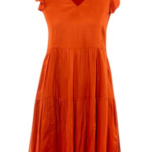 Abito corto a balze caramello Verdissima