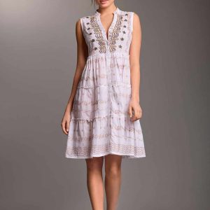 Abito corto smanicato bianco Elsa Iconique