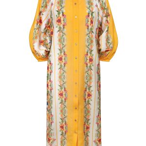 Caftano lungo in fantasia gialla Maryan Mehlhorn
