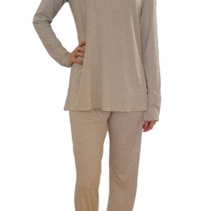 Pigiama da Donna Beige con Pizzo Blu – Paladini