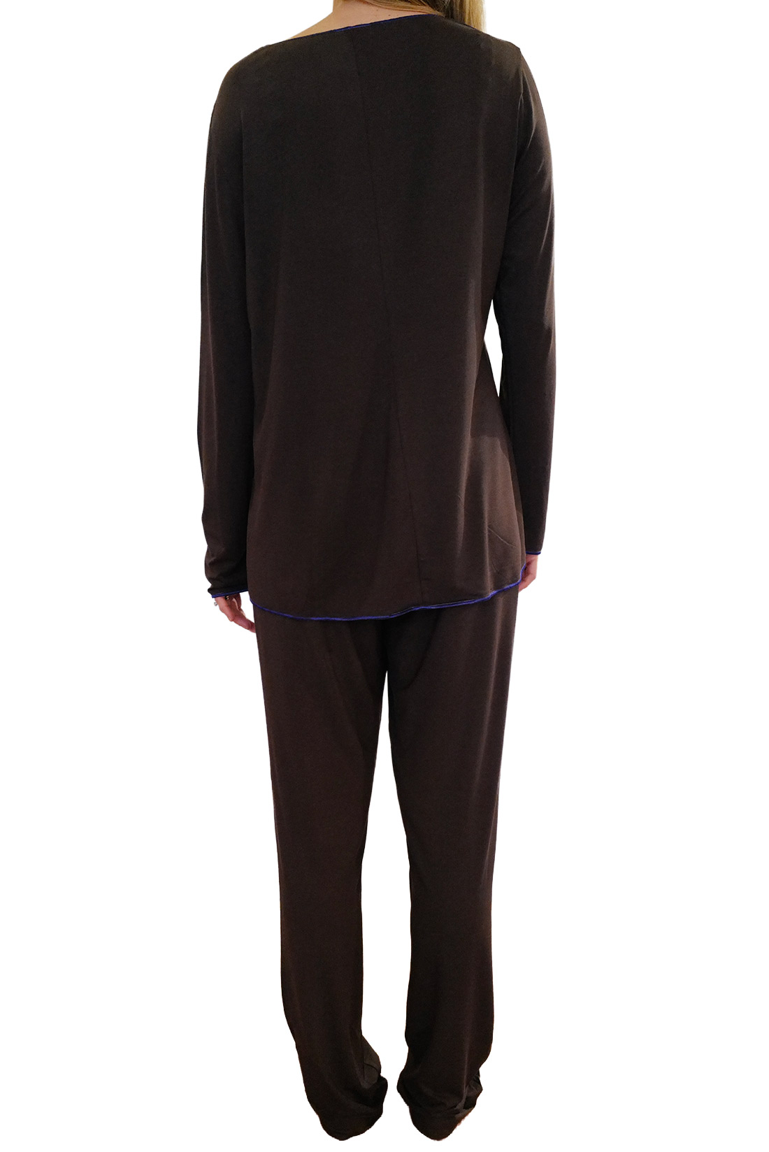 Pigiama Donna Modal Marrone Pizzo Viola – Paladini - immagine 5