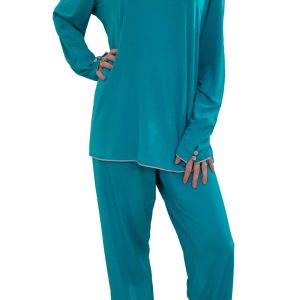Pigiama Donna Modal Turchese con Pizzo – Paladini
