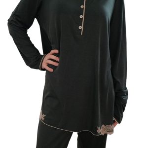 Pigiama Donna Modal Verde Bosco Pizzo – Paladini