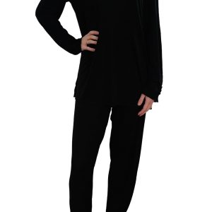 Pigiama Donna Seta Nero Costine – Paladini