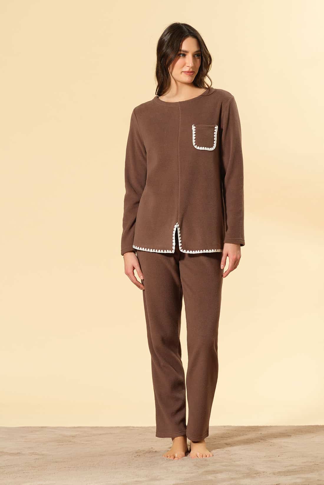 Pigiama a girocollo in pile Bisbigli - immagine 2