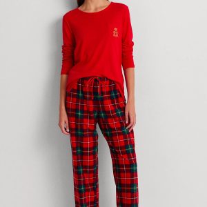 Pigiama a girocollo scozzese Ralph Lauren