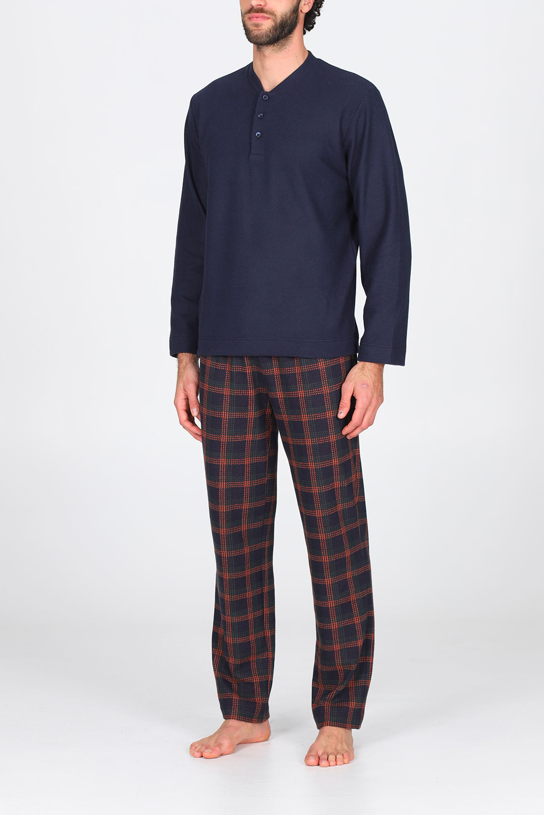 Pigiama a serafino scozzese Girona Julipet - immagine 2