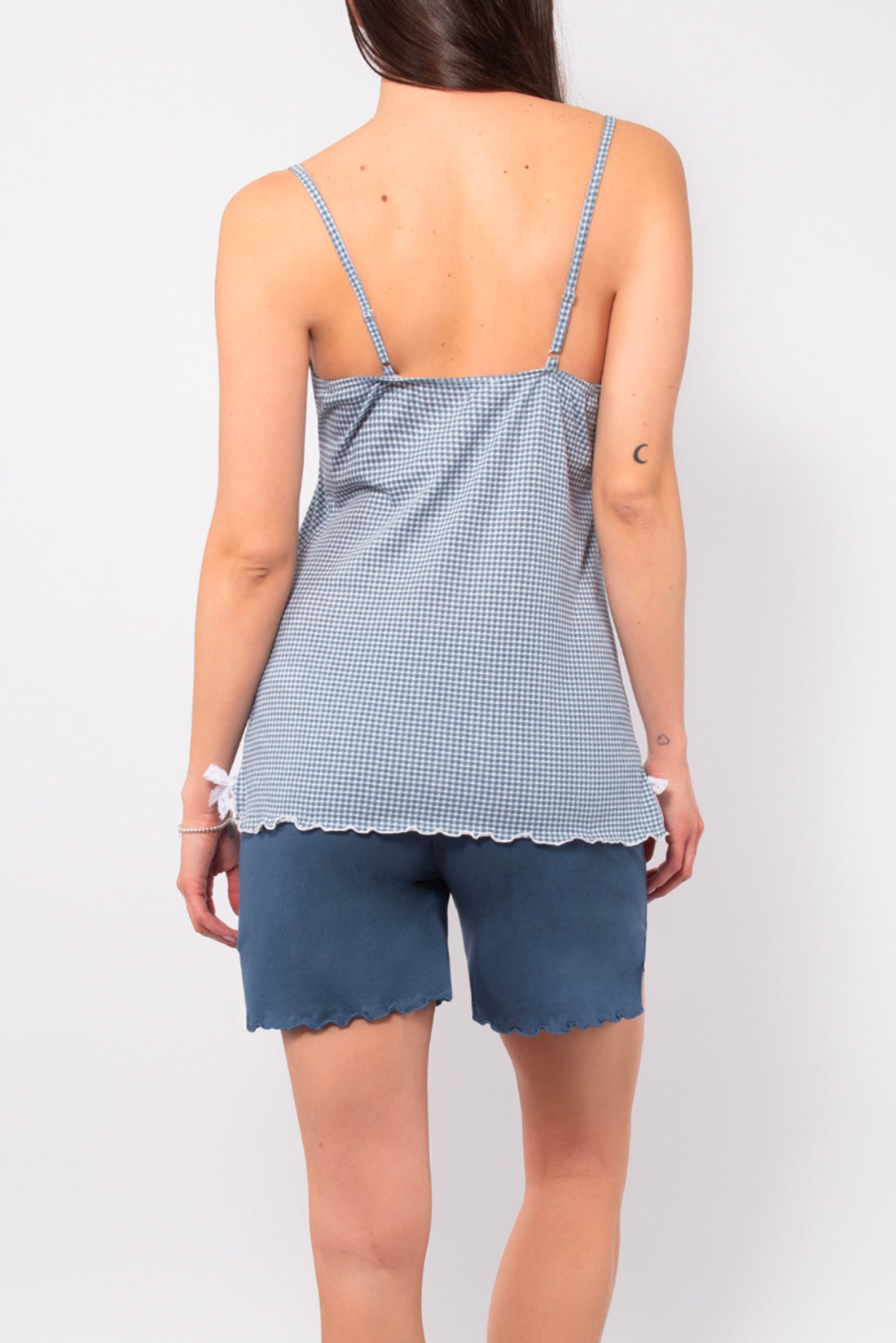 Pigiama corto fantasia Vichy Verdissima - immagine 3