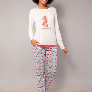 Pigiama a girocollo in fantasia macarons Verdissima