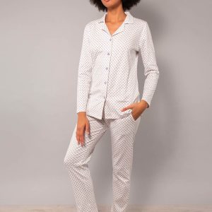 Pigiama tutto aperto in fantasia quadrifoglio Verdissima