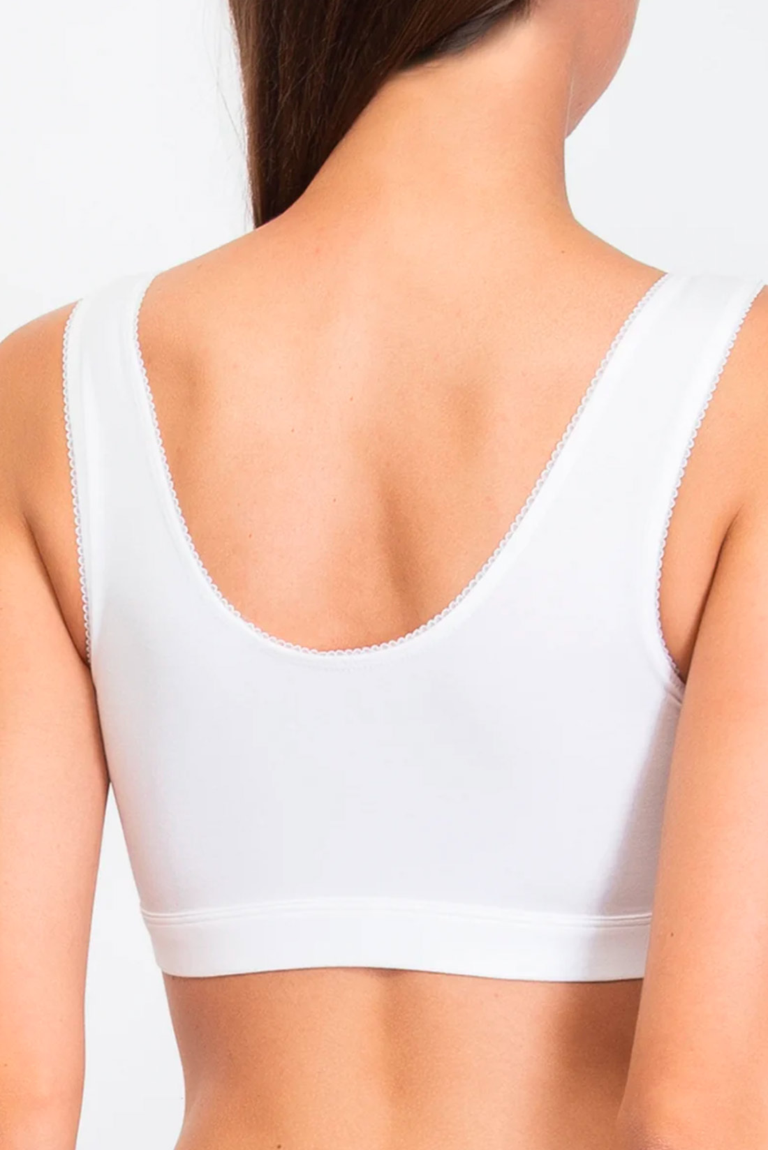 Bralette bianca senza ferretto in cotone Verdissima - immagine 3