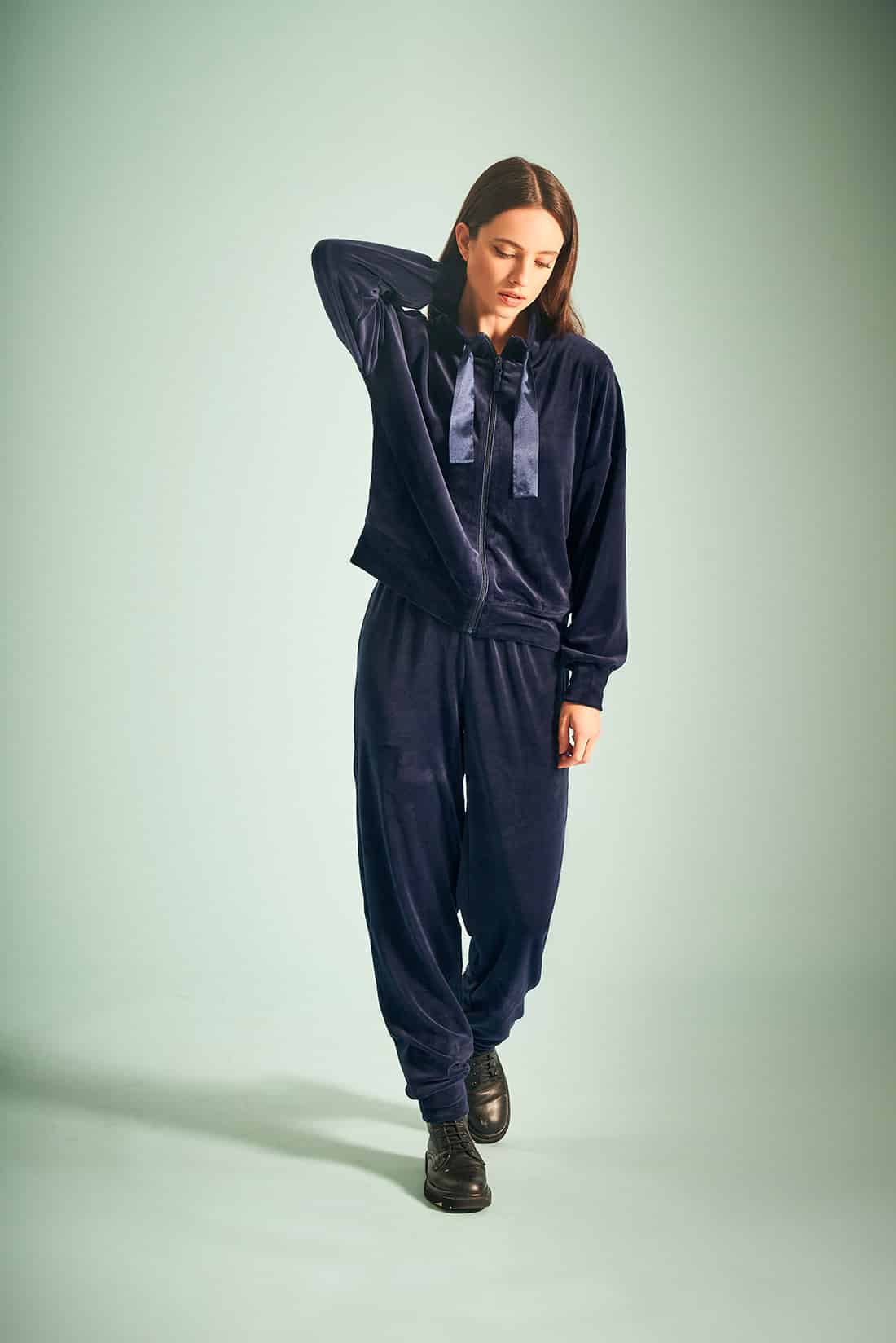 Tuta in ciniglia con zip Bisbigli