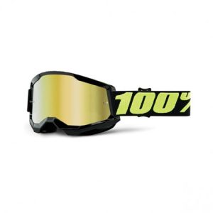 Occhiali Maschera Cross 100% Strata 2 Goggle Solar Eclipse Mirror True Gold Lens