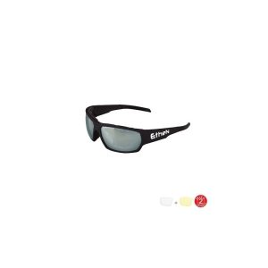 Occhiale Stunt Nero con Lente Specchiata Argento