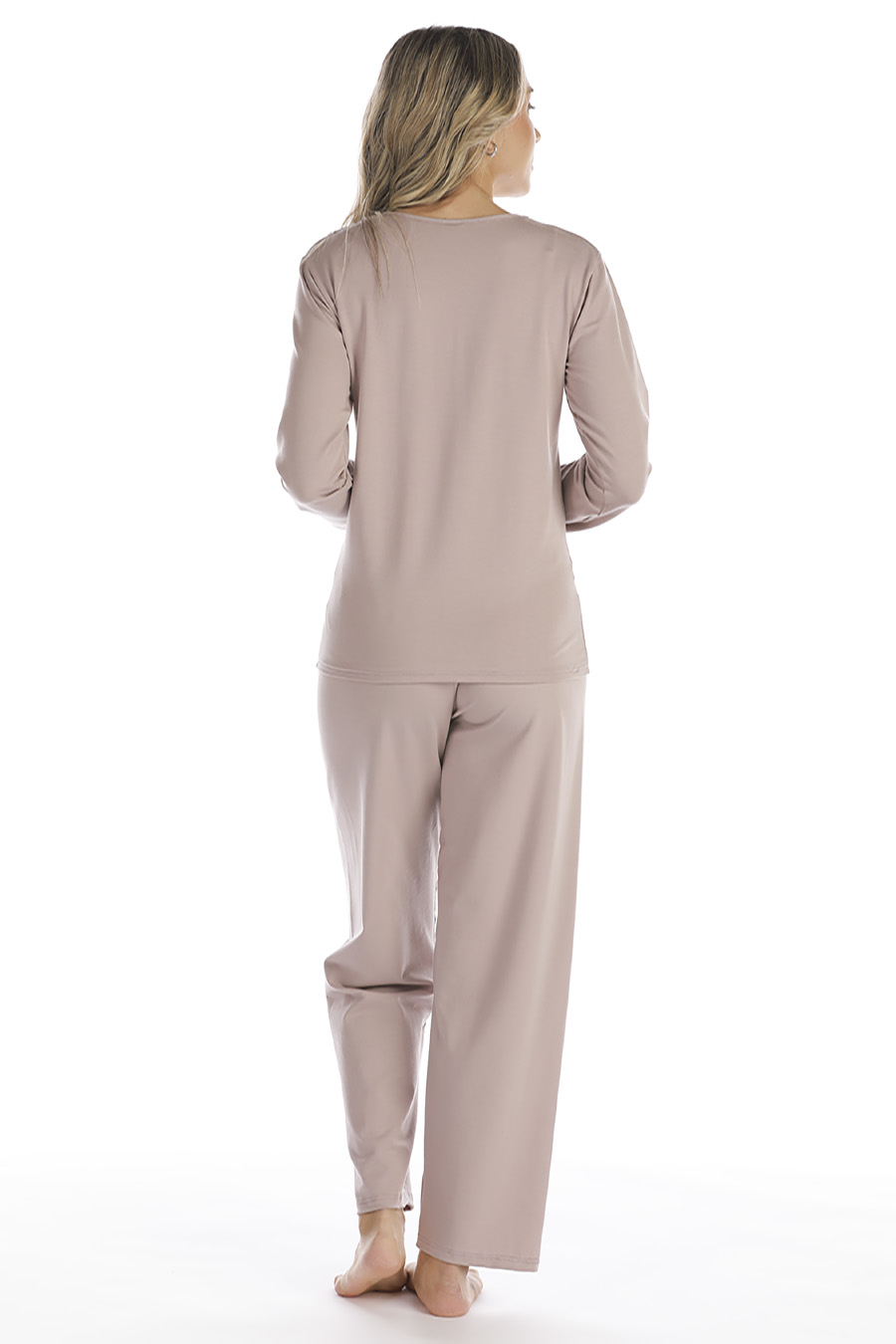 Pigiama in cotone modal con scollo a V - immagine 6