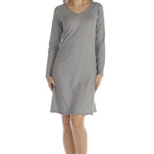 Camicia da notte in cotone modal scollo a V