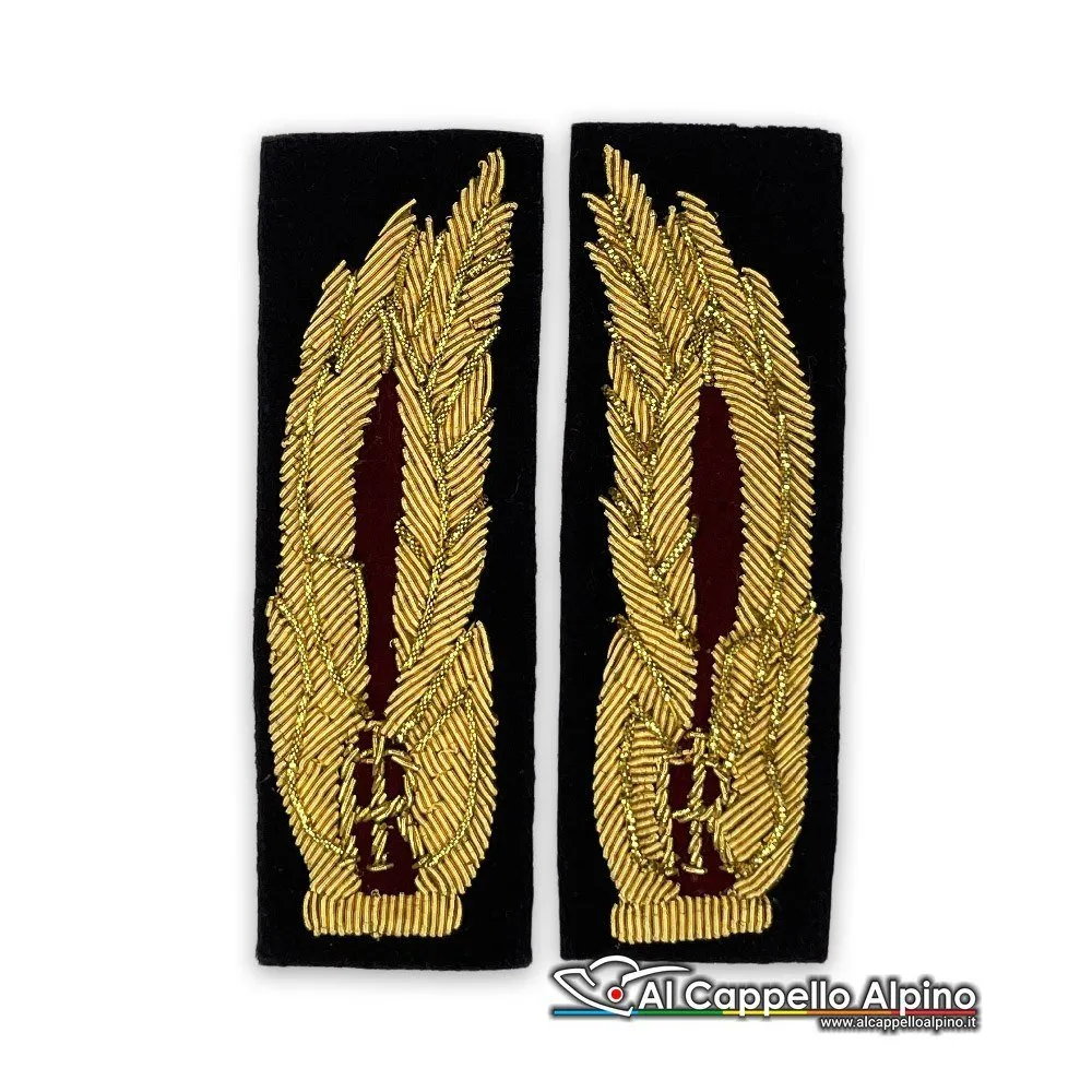 Alamari FAV Polizia di Stato Sostituto Commissario, ricamati a mano, 11,5×4 cm circa - immagine 2