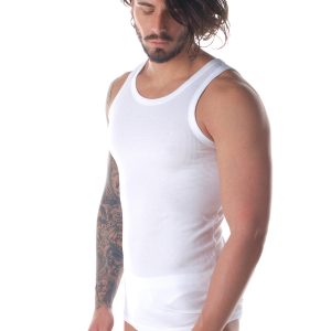 Canotta in puro cotone a costina