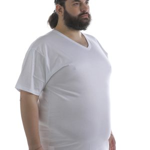 T-shirt Taglie Forti in puro cotone scollo V