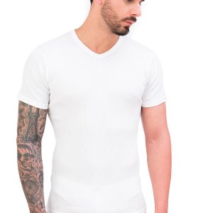 T-shirt in puro cotone a costina