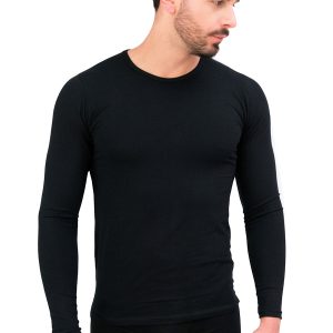 T-shirt in cotone e modal manica lunga