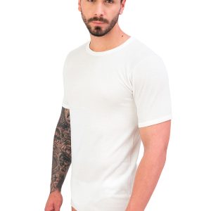 T-shirt dual cotone sulla pelle e lana fuori