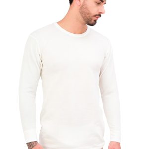 Maglia manica lunga dual cotone sulla pelle e lana fuori